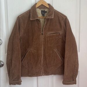 VINTAGE RLX Ralph Lauren tan brown corduroy zip up jacket size 12 western cords